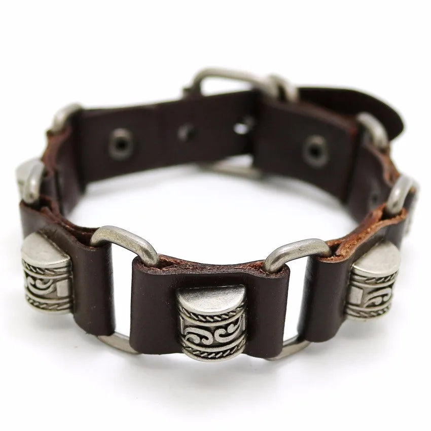 2018 New Accessories For Men And Women Retro Casual leather Bracelet Men Fashion Punk Bracelet Bracelet