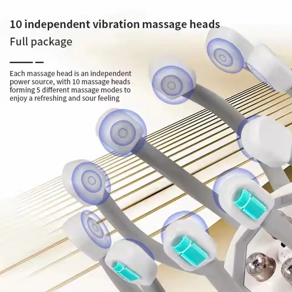 Electric Octopus Claw Head Scalp Massager 3 Modes Vibration Massage Therapeutic Head Scratcher Relief Head Fatigue Improve Sleep