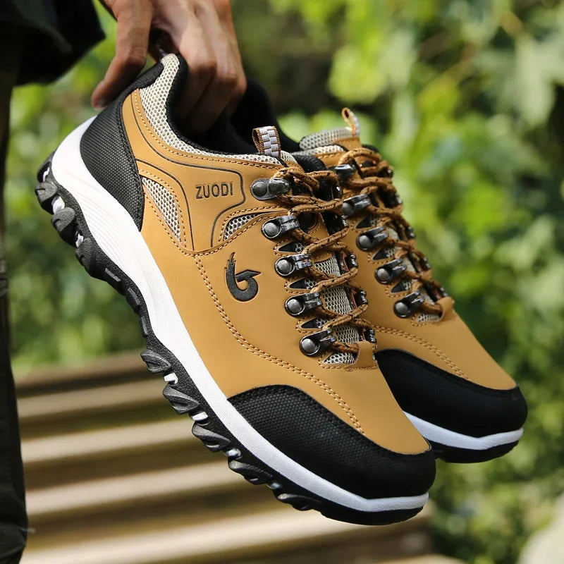 MEN'S hiking shoes waterproof leather outdoor Pu shoes wear-resistant men trekking walking hunting tactical sneakers