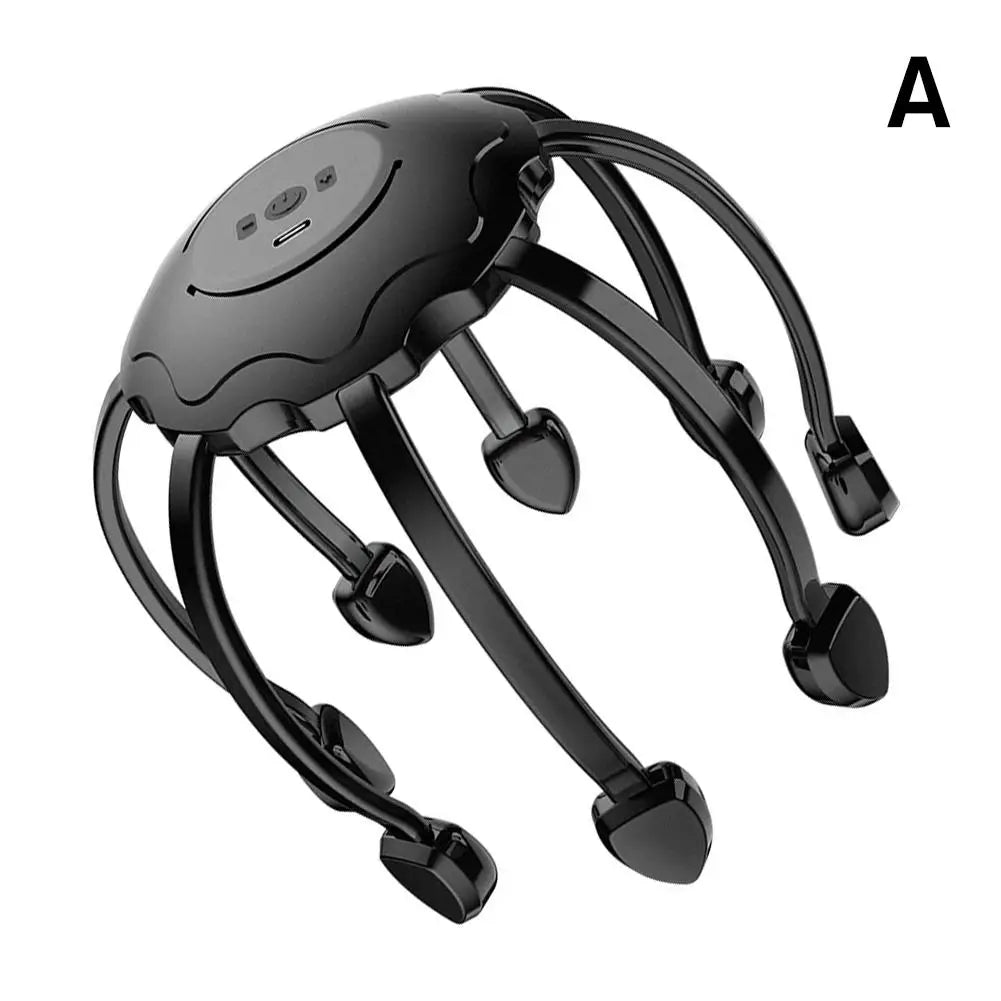 Electric Octopus Claw Head Scalp Massager 3 Modes Vibration Massage Therapeutic Head Scratcher Relief Head Fatigue Improve Sleep
