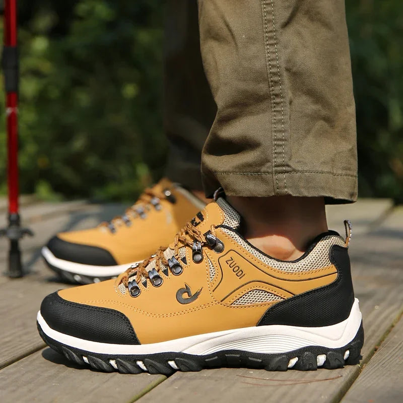 MEN'S hiking shoes waterproof leather outdoor Pu shoes wear-resistant men trekking walking hunting tactical sneakers