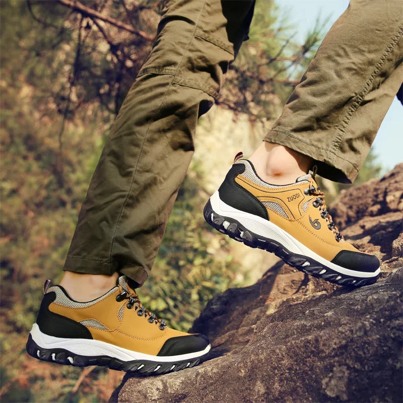 MEN'S hiking shoes waterproof leather outdoor Pu shoes wear-resistant men trekking walking hunting tactical sneakers