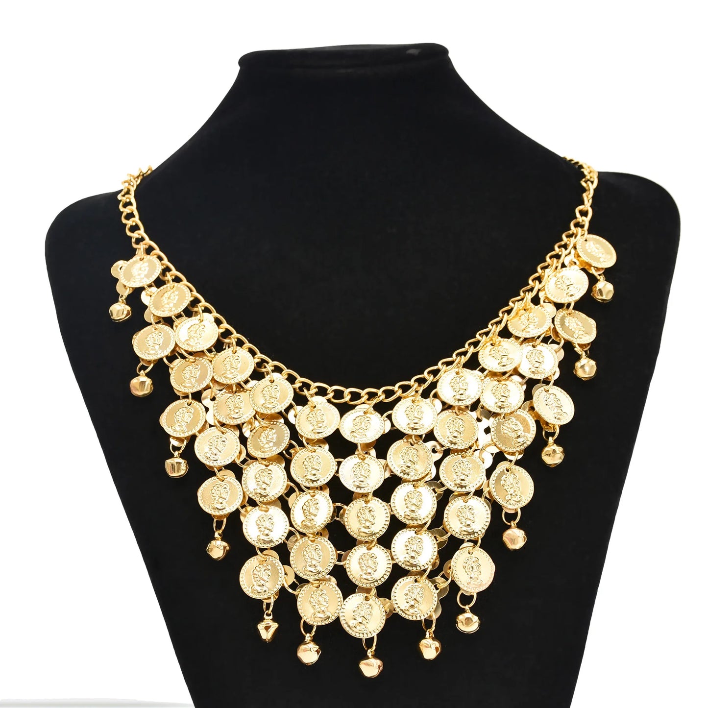 Indian Dance Accessories Necklace Headwear Earrings Bracelet Hair Band Jewelry Set Women's Party Jewelry Gifts