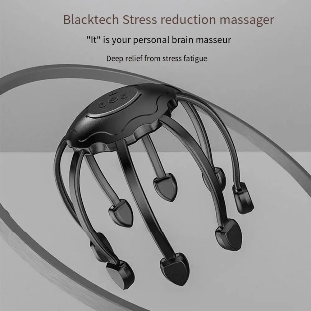 Electric Octopus Claw Head Scalp Massager 3 Modes Vibration Massage Therapeutic Head Scratcher Relief Head Fatigue Improve Sleep