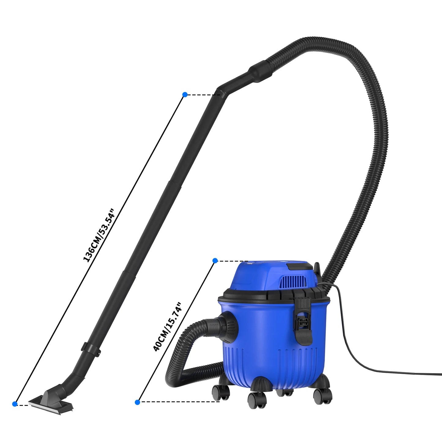 3-in-1 Wet/dry Vacuum Cleaner Industrial Barrel Vacuum Cleaner Multi-Function 16KPA Powerful Suction Bagless 15L Capacity