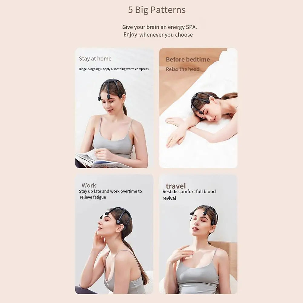 Electric Octopus Claw Head Scalp Massager 3 Modes Vibration Massage Therapeutic Head Scratcher Relief Head Fatigue Improve Sleep