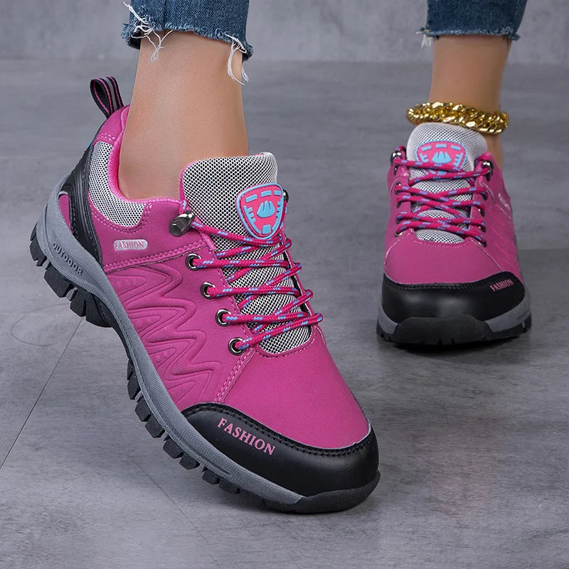 Spring and Autumn Mountaineering Shoes Fashion Women's Hiking Shoes 2025 Comfortable Outdoor Sports Anti Slip Walking Shoes