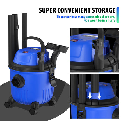 3-in-1 Wet/dry Vacuum Cleaner  Industrial Barrel Vacuum Cleaner Multi-Function 16KPA Powerful Suction Bagless 15L Capacity