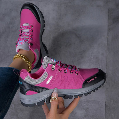 Spring and Autumn Mountaineering Shoes Fashion Women's Hiking Shoes 2025 Comfortable Outdoor Sports Anti Slip Walking Shoes