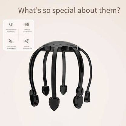 Electric Octopus Claw Head Scalp Massager 3 Modes Vibration Massage Therapeutic Head Scratcher Relief Head Fatigue Improve Sleep