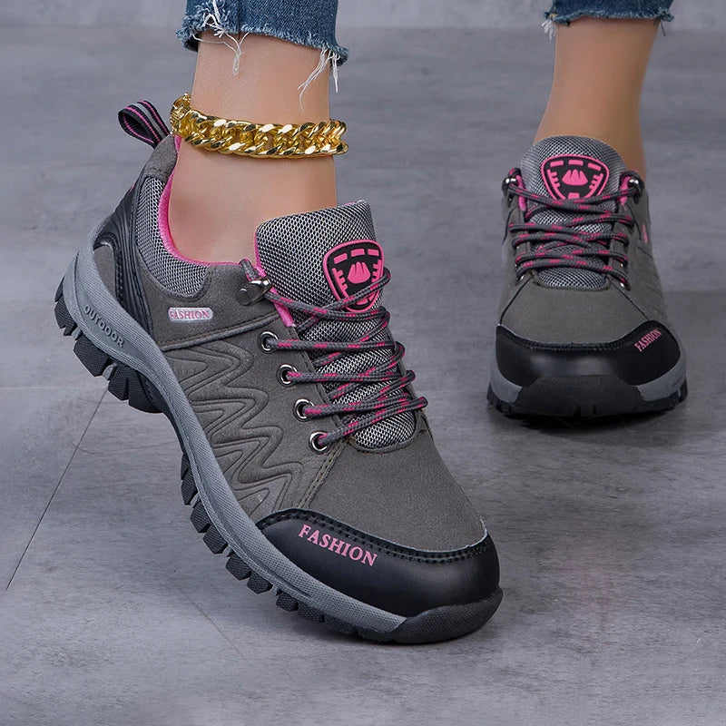 Spring and Autumn Mountaineering Shoes Fashion Women's Hiking Shoes 2025 Comfortable Outdoor Sports Anti Slip Walking Shoes