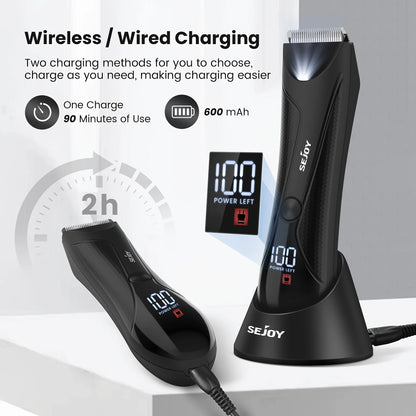 Sejoy 6 In 1 Body Hair Trimmer Kit Electric Beard Shaver Men&Women Nose Hair Trimmer Eyebrow Razor Portable Body Shaver IPX5