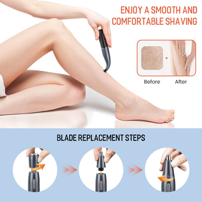 Sejoy 6 In 1 Body Hair Trimmer Kit Electric Beard Shaver Men&Women Nose Hair Trimmer Eyebrow Razor Portable Body Shaver IPX5