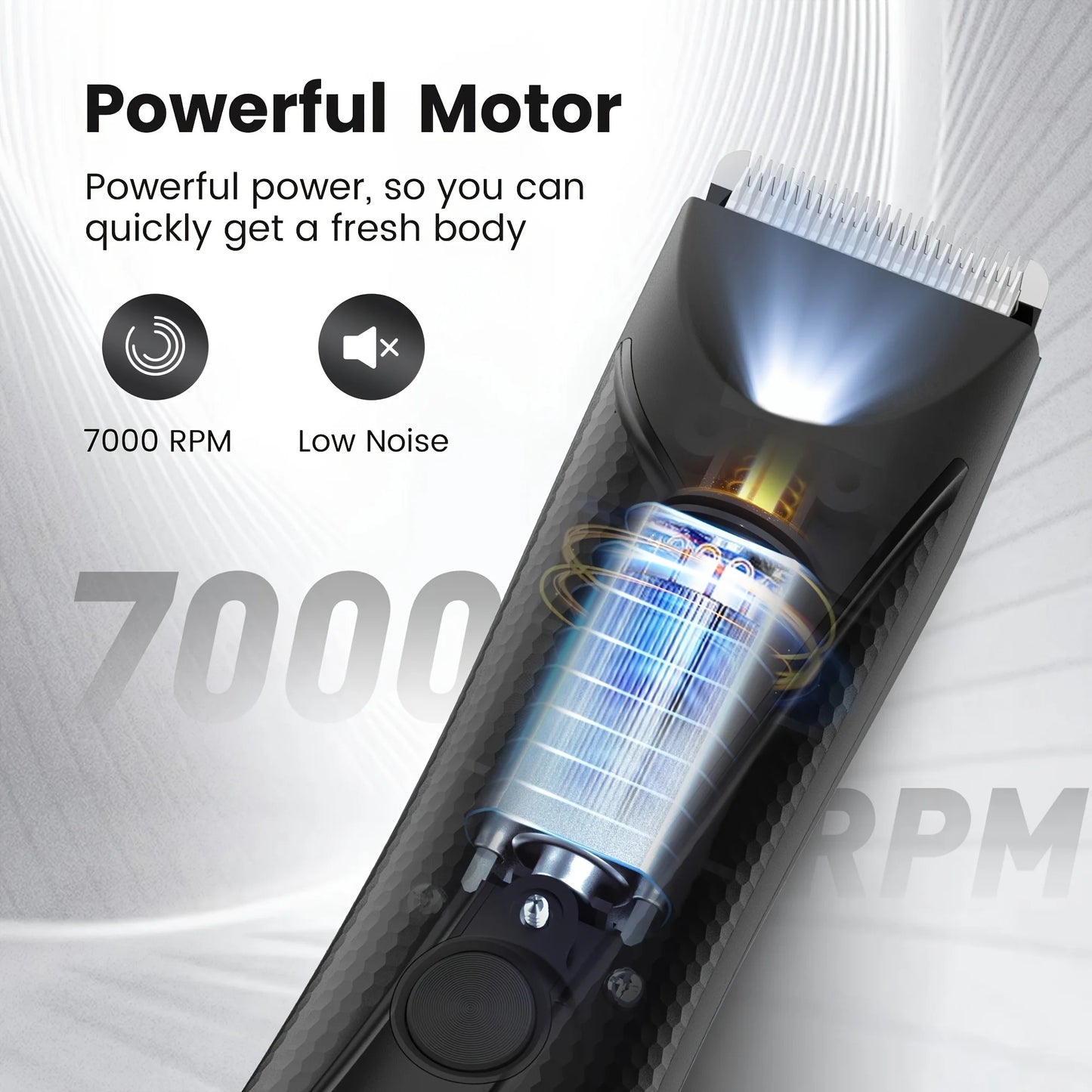 Sejoy 6 In 1 Body Hair Trimmer Kit Electric Beard Shaver Men&Women Nose Hair Trimmer Eyebrow Razor Portable Body Shaver IPX5